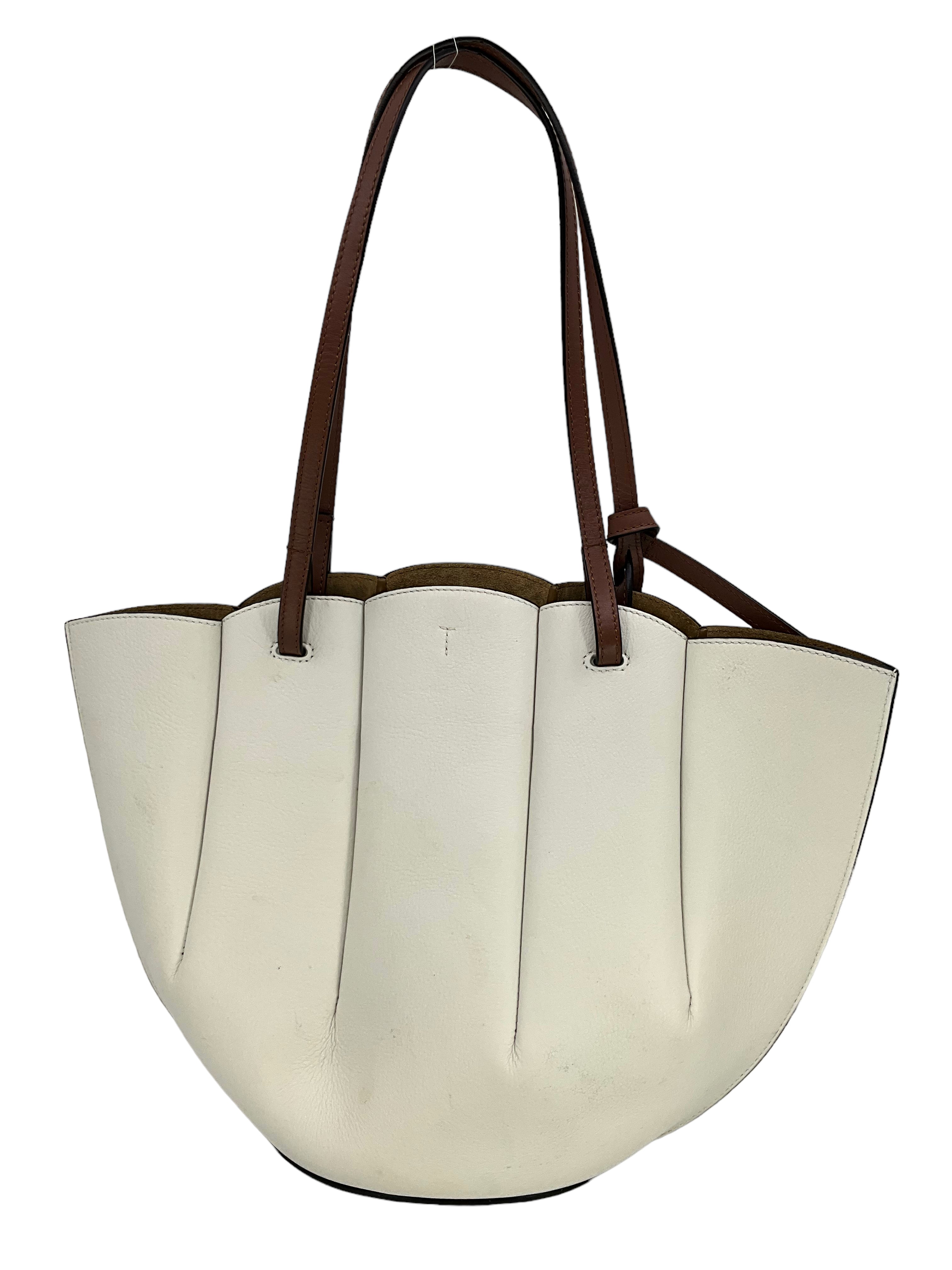 LOEWE Shell Small Leather Tote Bag for Women - Premium Genuine Leather Handbag - Perfect for Work, Travel & Everyday Use