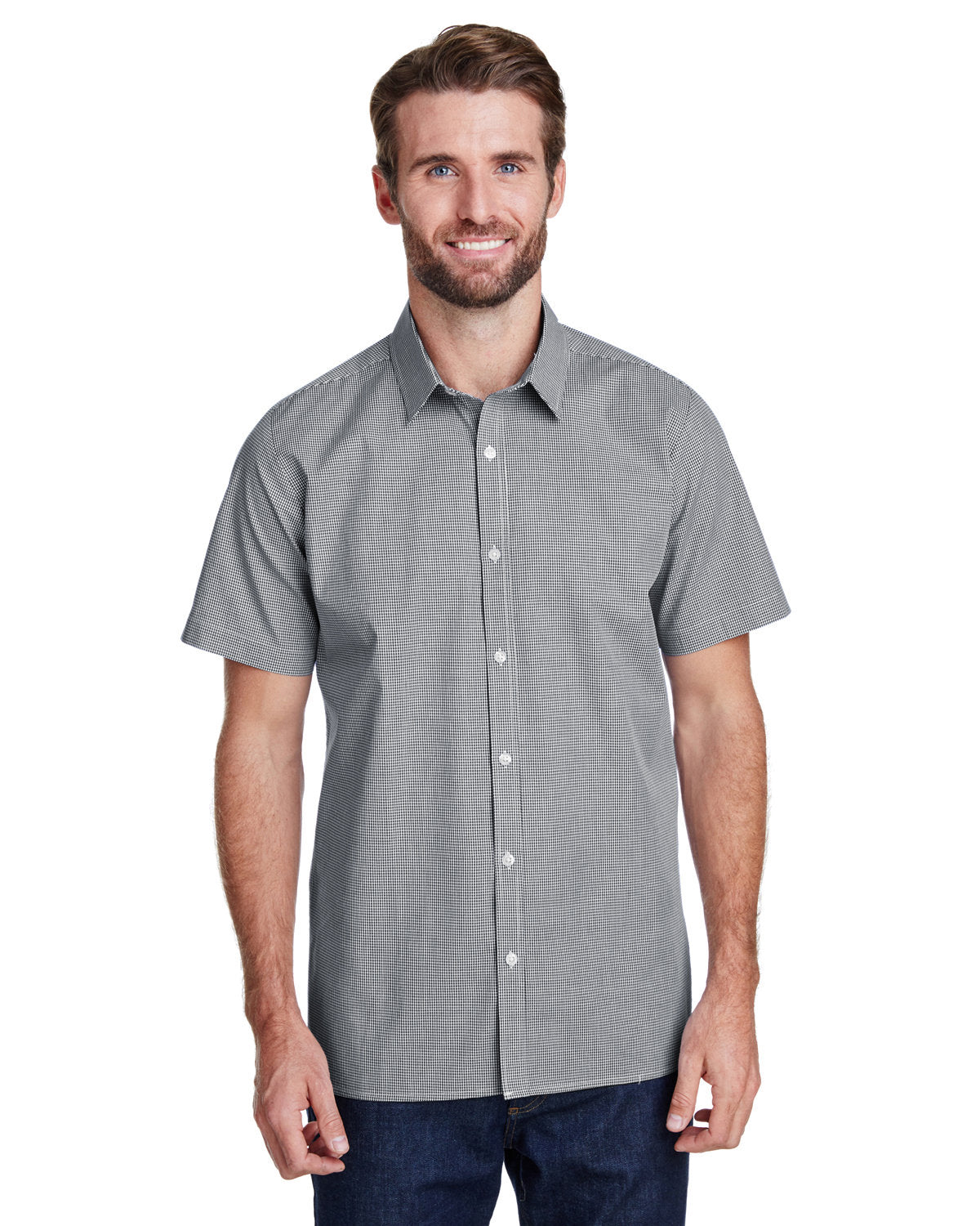 Reprime RP221 Men's Microcheck Gingham Short Sleeve Cotton Shirt - Artisan Collection | Casual Summer Wear & Outdoor Activities