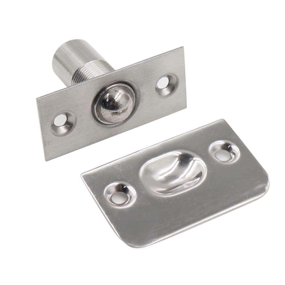 Stainless Steel Adjustable Ball Catch with Strike Plate - 2 Pack for Closet, Pantry & Cupboard Doors - Invisible Door Latch for Smooth & Quiet Closure - Perfect for Home, Office & RV Use