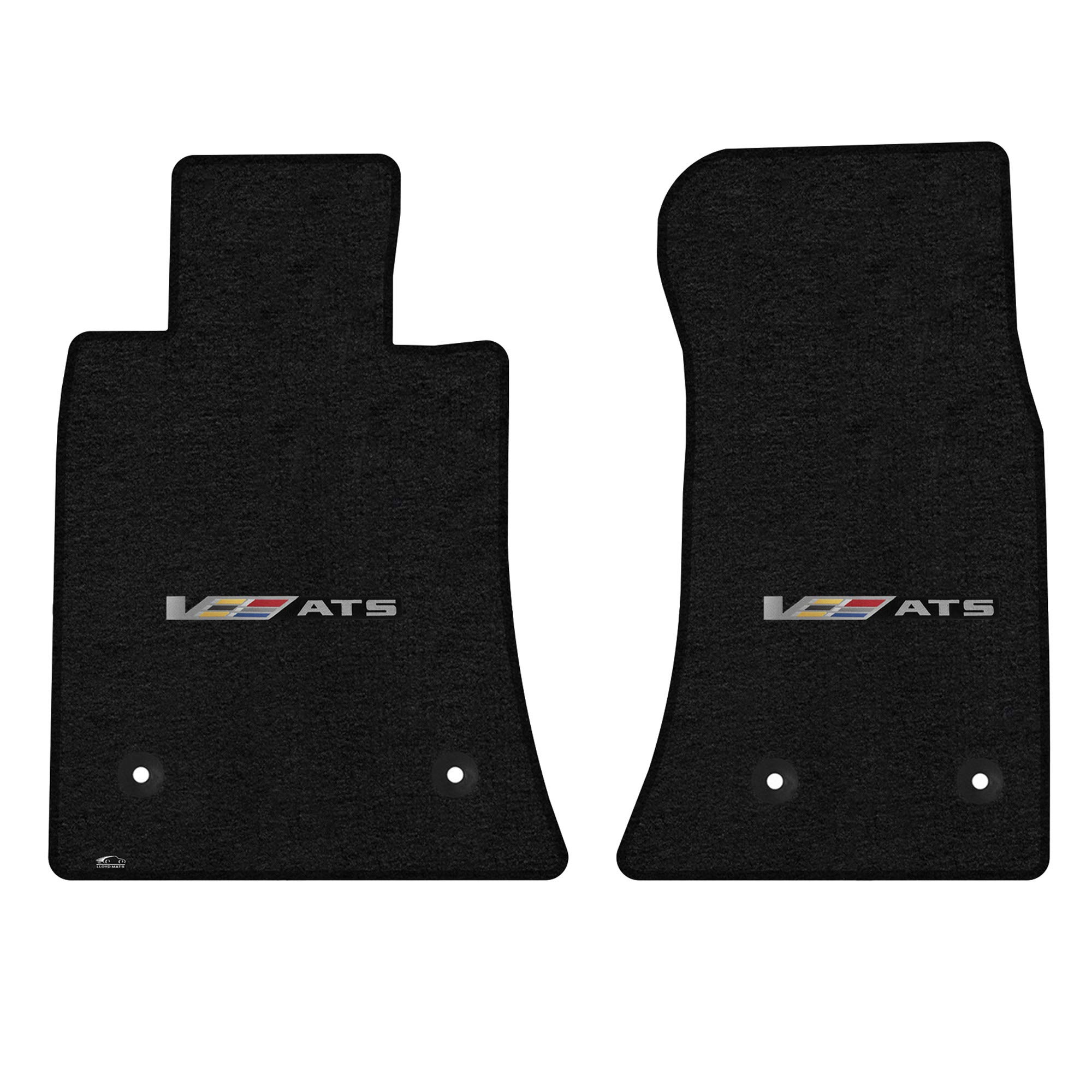 Premium Custom-Fit Carpeted Floor Mats for 2016 Cadillac ATS-V Coupe/Sedan - Luxury Car Floor Liners with Centered Logo (2-Piece Set, Charcoal) - Perfect for All-Weather Protection & Enhanced Interior Style
