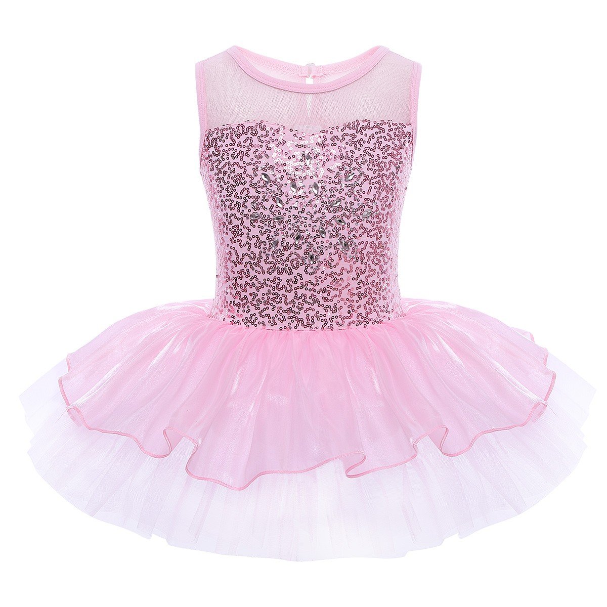 FEESHOW Girls Ballet Tutu Dress with Sequins - Leotard & Skirt Set for Dance Recital, Princess Costume, Birthday Party Outfit - Perfect for Ballet Class, Dance Performance & Dress-Up Play