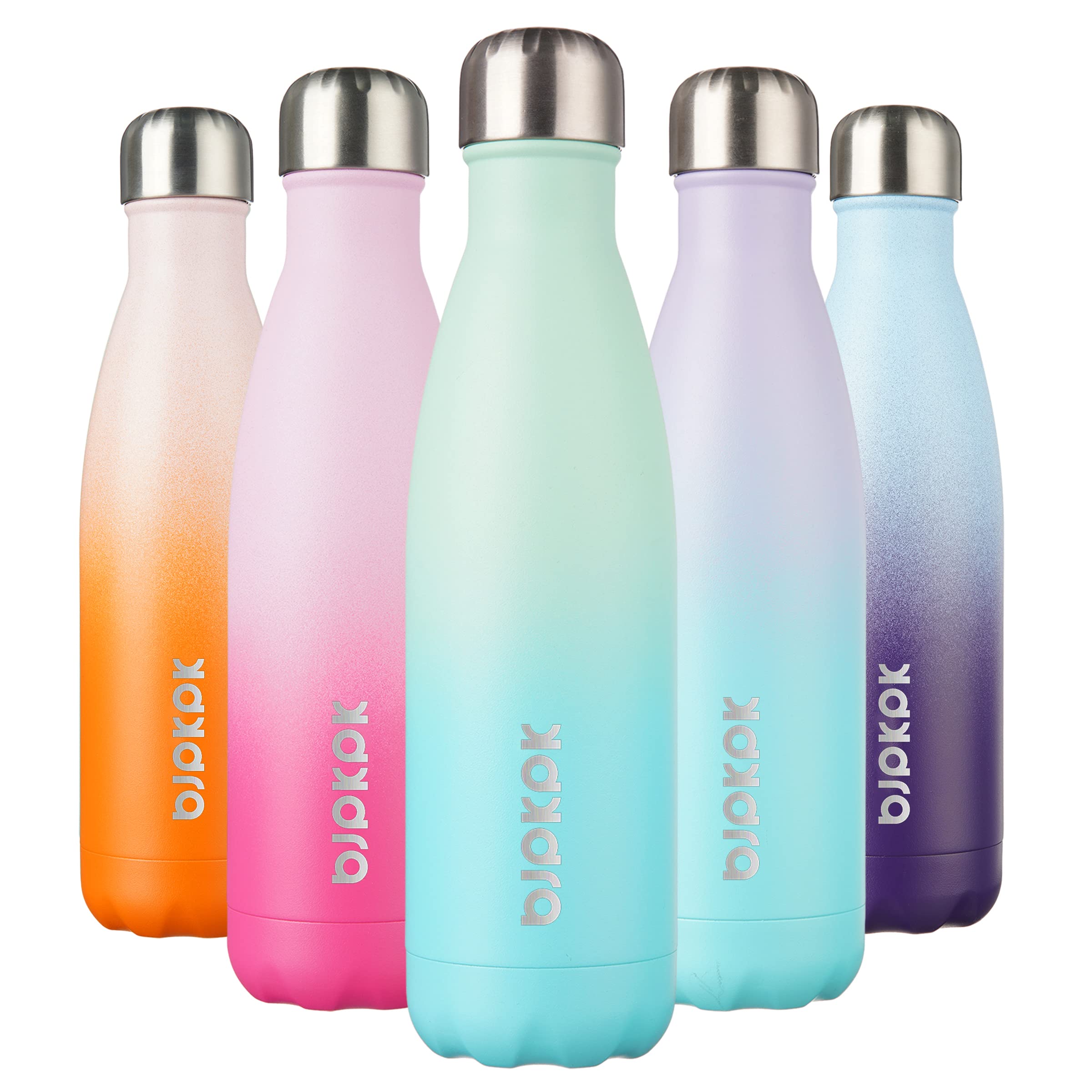 BJPKPK 17oz Insulated Stainless Steel Water Bottle - 24 Hours Cold & 12 Hours Hot Retention, BPA Free, Leak Proof, Perfect for Gym, Hiking, Travel & Outdoor Activities (Mint Green)