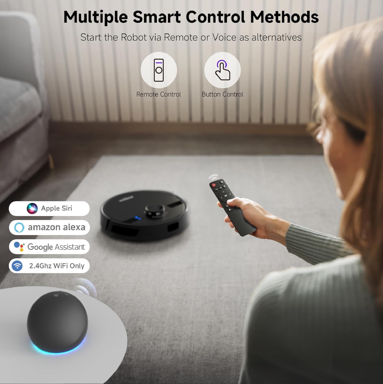 MONSGA Robot Vacuum Mop Combo 5000Pa with Self-Emptying - for Hard Floors & Carpets