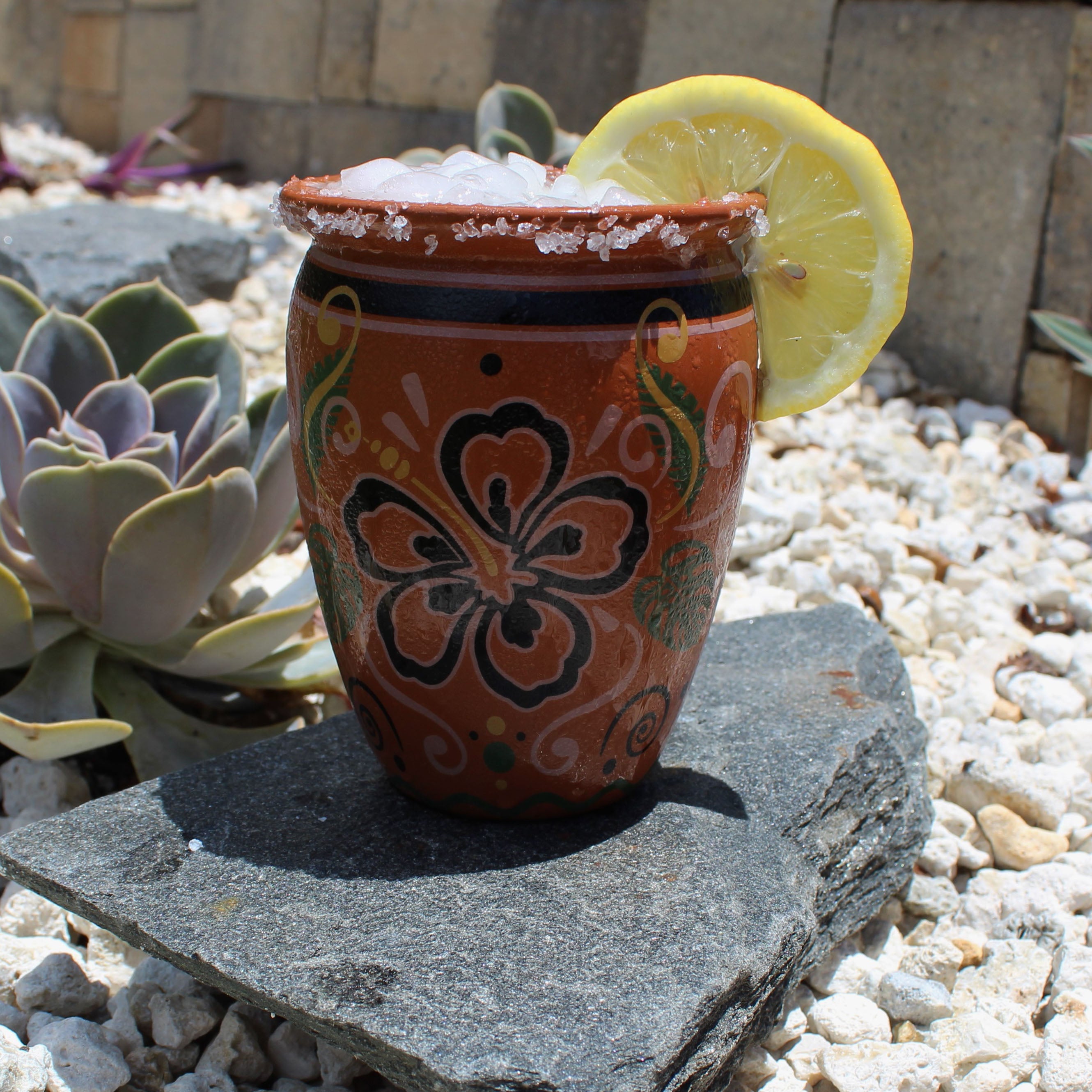 12 oz Handcrafted Clay Pot Tiki Mug - Ceramic Tropical Cocktail Cup for Exotic Drinks - Perfect for Luau Parties, Beach Bars & Summer Gatherings