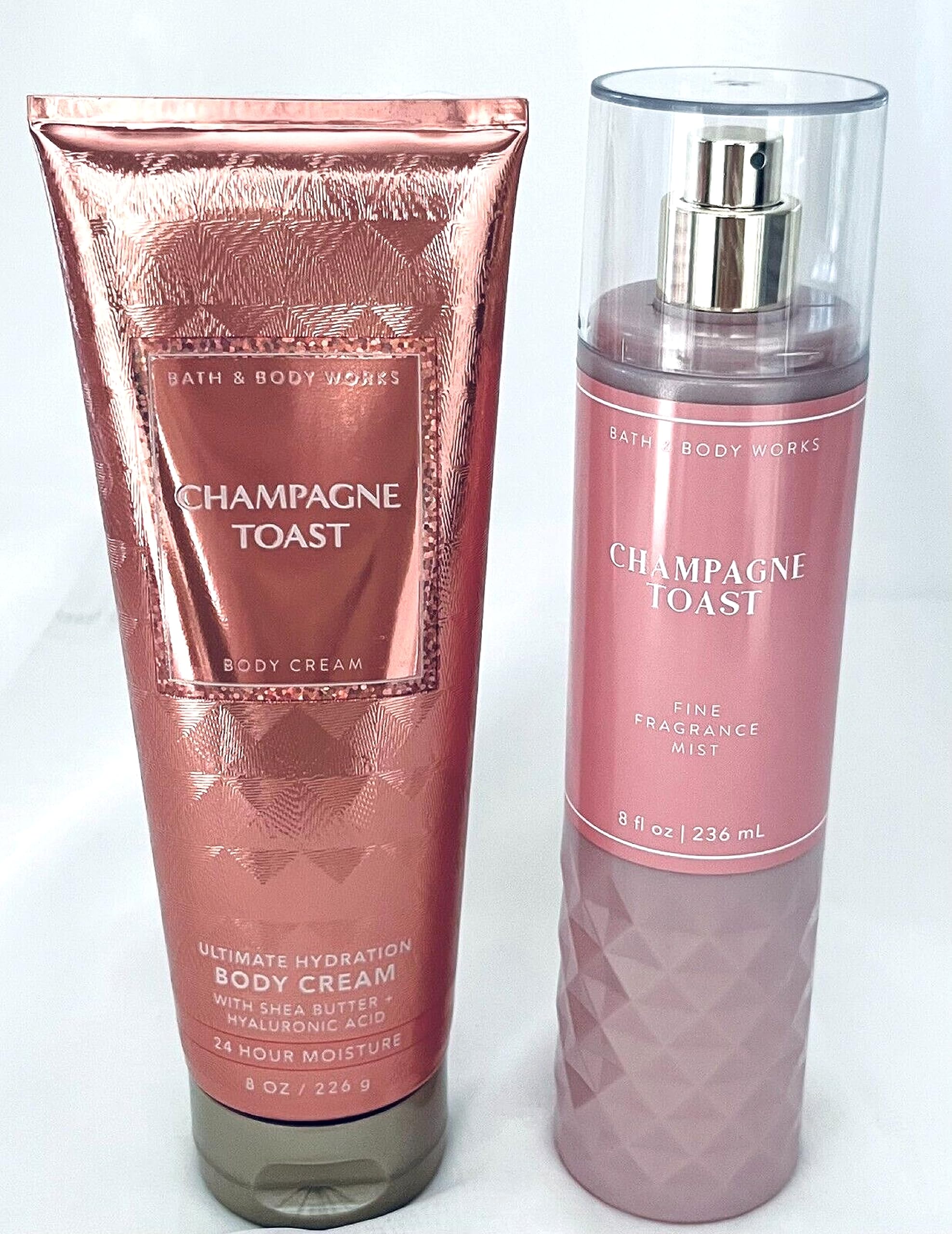 Bath & Body Works Champagne Toast Fine Fragrance Mist & Ultra Shea Body Cream Set - Full Size Gift Set for Women - Perfect for Holidays, Birthdays & Self-Care Moments