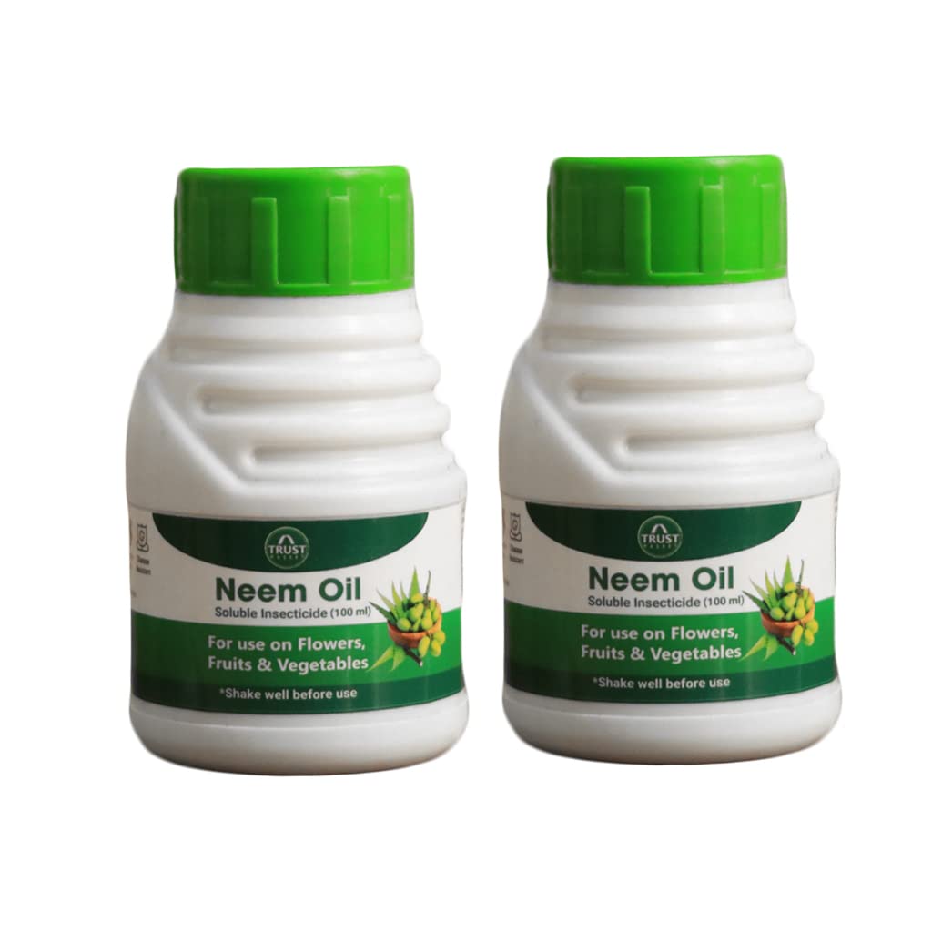 Organic Neem Oil for Plants (100ml, Set of 2) - Natural Pesticide & Fungicide for Herbs, Flowers, Vegetables | Eco-Friendly Pest Control for Indoor & Outdoor Gardening