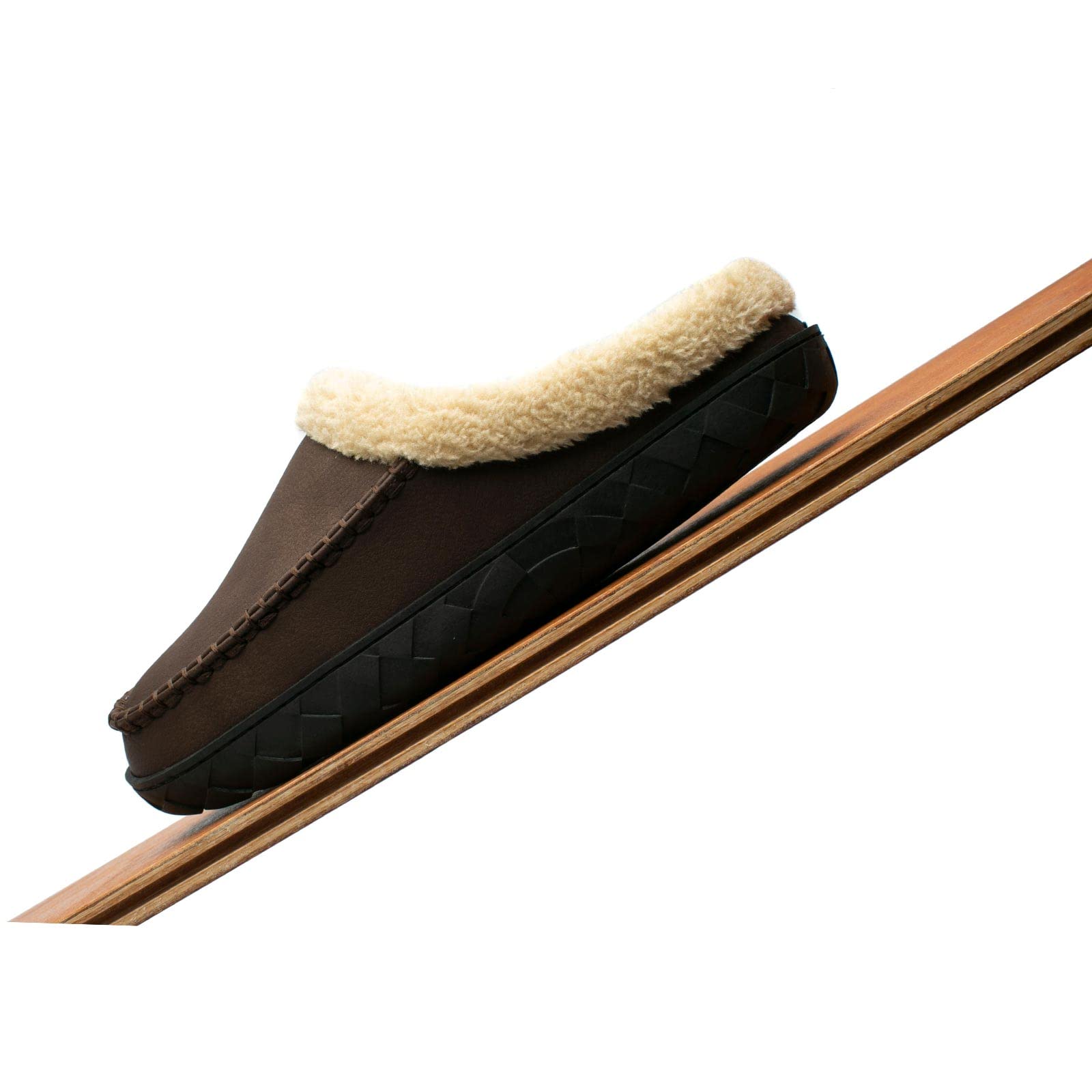 WOTTE Men's Moccasin Slippers - Soft Microsuede with Fleece Lining & Memory Foam - Comfortable Indoor/Outdoor House Shoes for Relaxing at Home, Walking the Dog or Quick Errands
