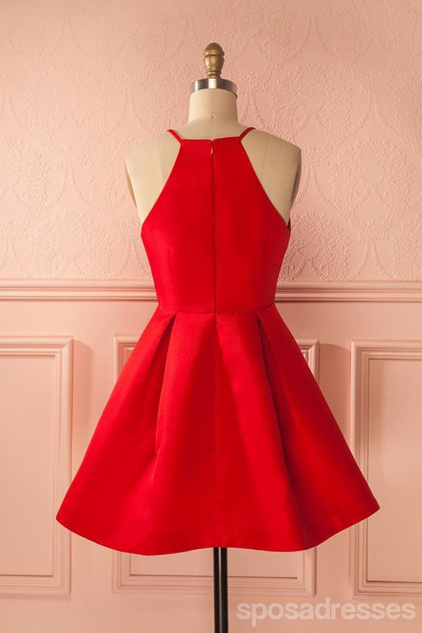 Bright Red Halter Homecoming Dress Under $100 - CM386 | Elegant Short Prom Dress for Dances, Parties & Special Occasions