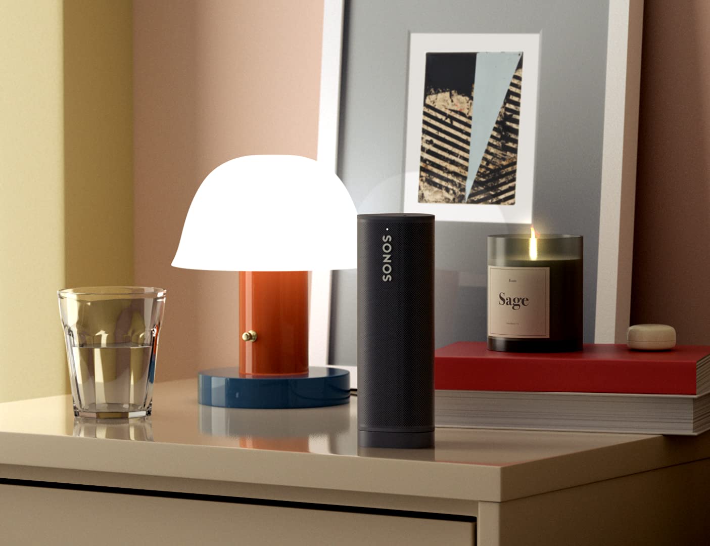 Sonos Roam Wireless Charger - Fast Qi Charging Stand for Sonos Roam Speaker (Black) | Perfect for Home, Office & Travel Use