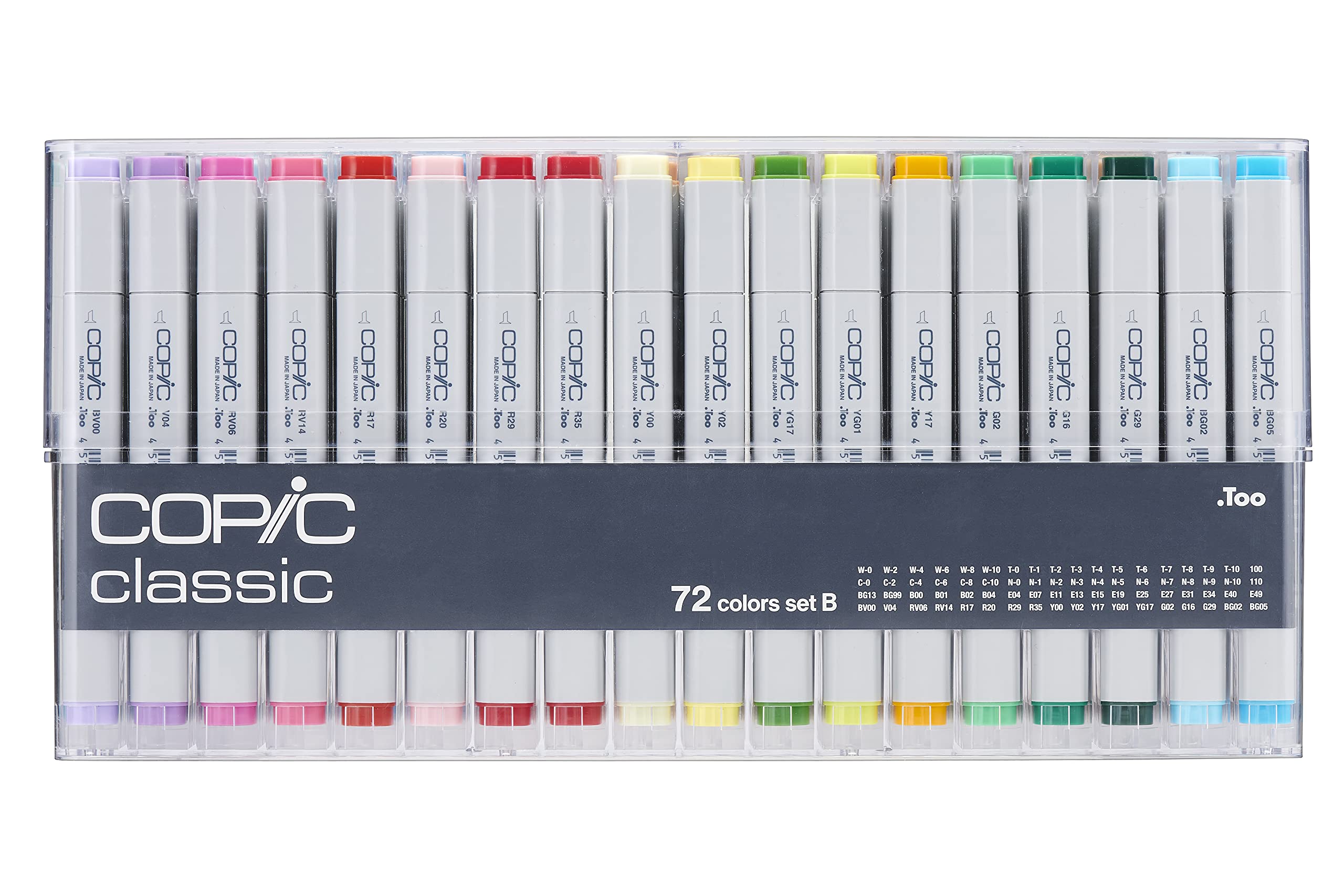 Copic Classic Marker Set - 72 Premium Alcohol-Based Art Markers for Professional Artists, Illustrators & Designers | Set B | Perfect for Sketching, Manga, Comic & Fashion Design