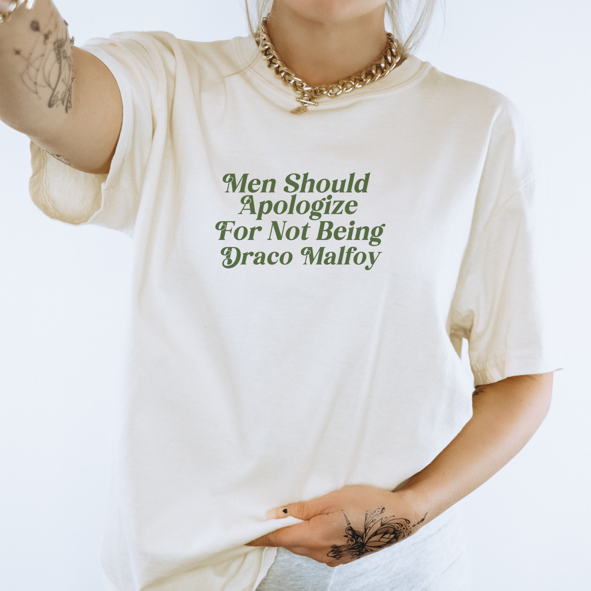 Men Should Apologize Draco T-Shirt | Funny Sarcastic Graphic Tee for Men | Perfect for Harry Potter Fans, Gifts & Casual Wear