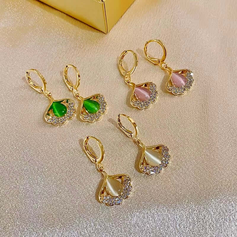 14K Gold Plated Ginkgo Leaf Huggie Earrings for Women - Dainty Boho Hoop Earrings for Everyday Wear | Perfect Gift for Her, Birthday, Anniversary | A8077