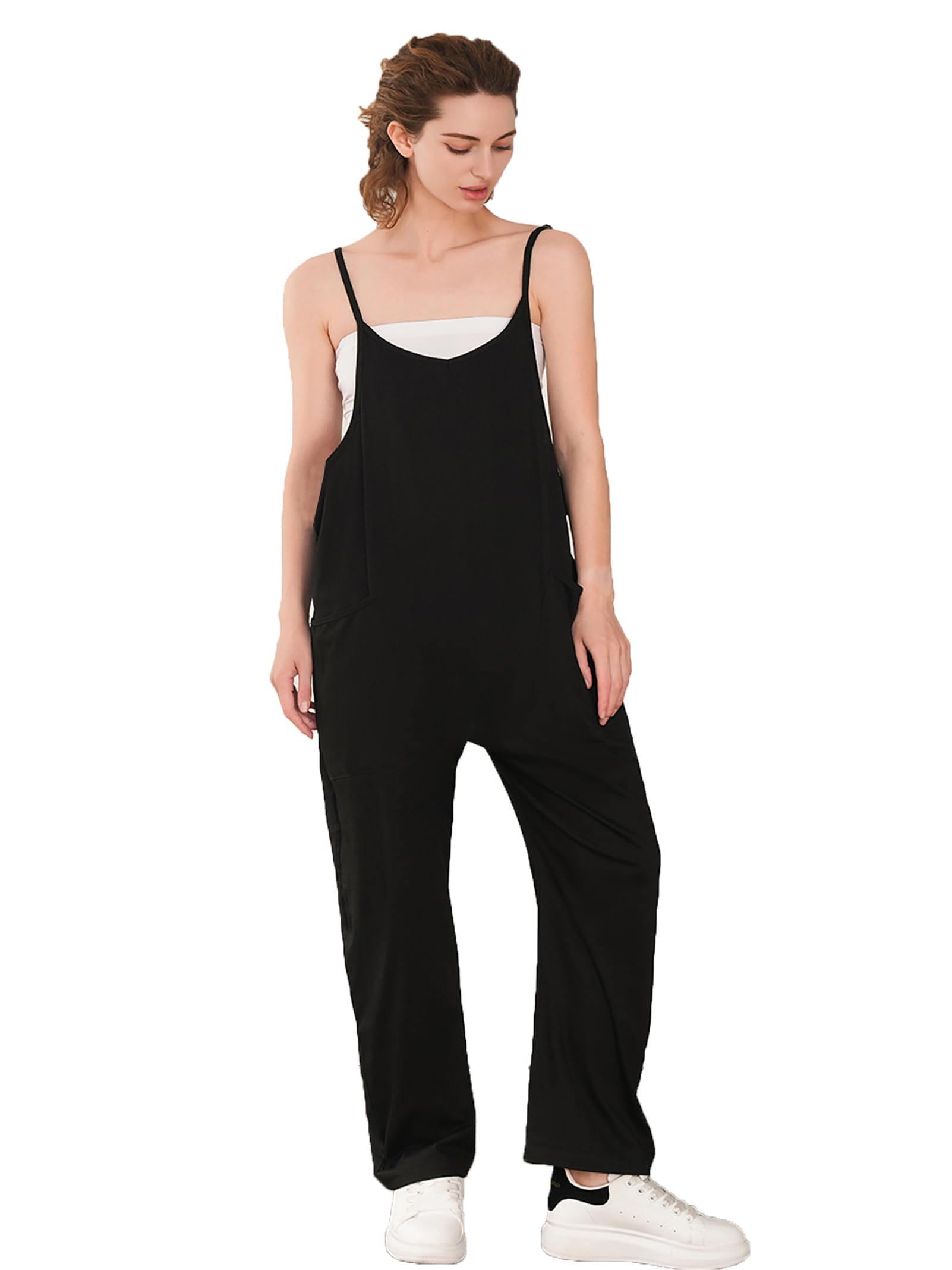 Women's Casual Summer Rompers 3 Pack - Sleeveless Loose Jumpsuits with Spaghetti Straps & Pockets | Comfortable Baggy Overalls for Beach, Travel & Everyday Wear