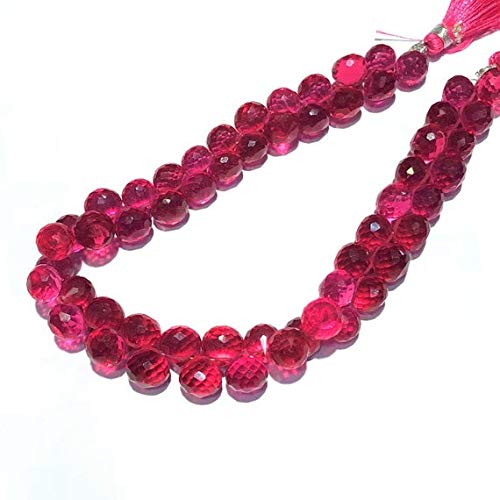 Pink Tourmaline Quartz Faceted Onion Beads 8mm - 9 Inch Strand for Jewelry Making, DIY Bracelets & Necklaces | Healing Crystal Beads for Energy Work & Spiritual Gifts