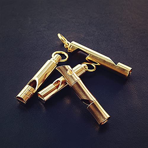 Survival Whistle Brass Keychain - EDC Accessory for Men & Women | Outdoor & Hiking Gear