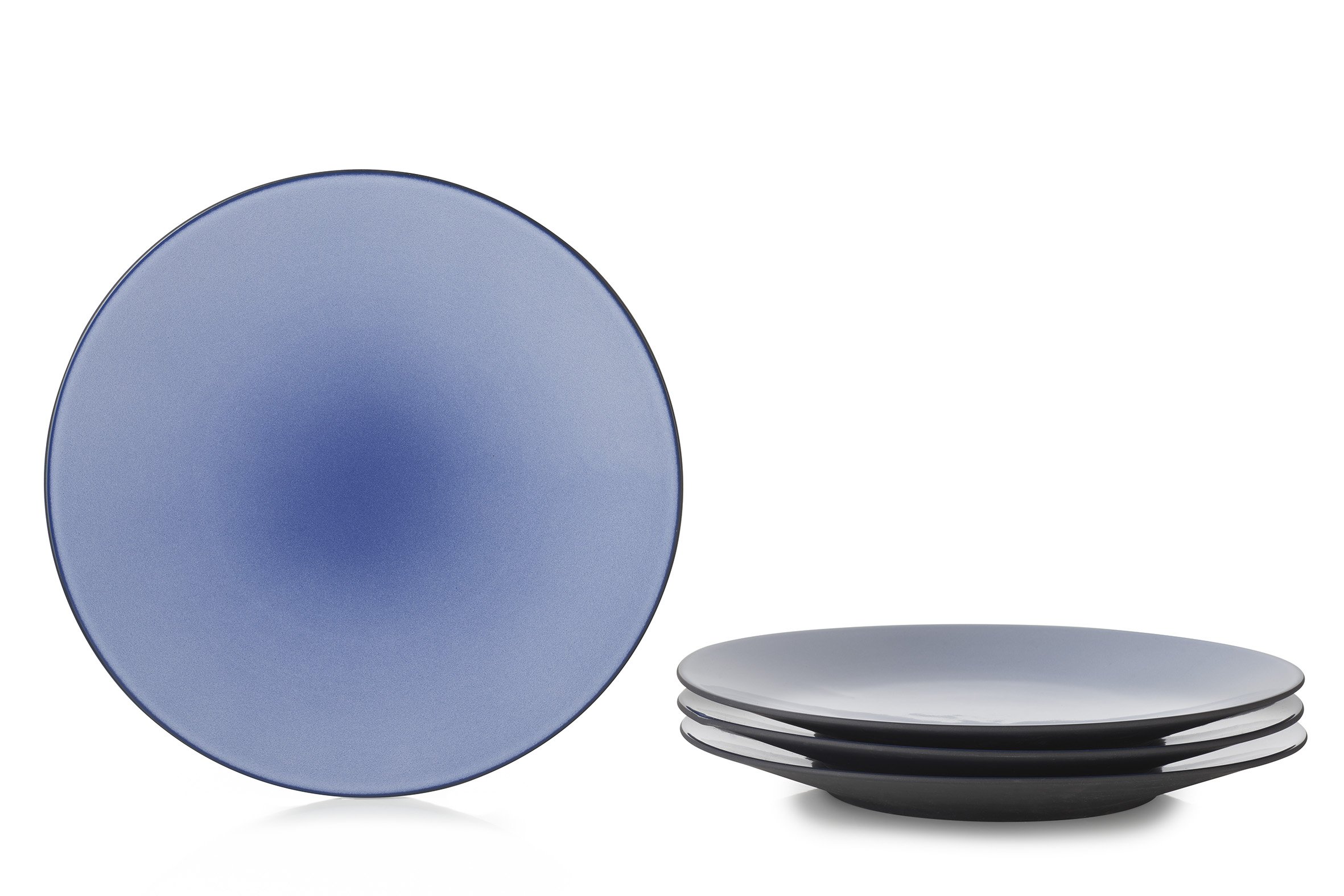 REVOL EQ1028N 11-Inch Dinner Plates Set of 4 - Elegant Cirrus Blue for Everyday Dining & Entertaining | Microwave & Dishwasher Safe