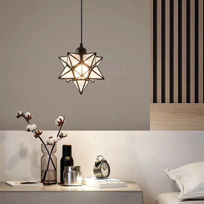 Modern Moravian Star Chandelier - Elegant Geometric Pendant Light for Dining Room, Living Room & Bedroom Decor