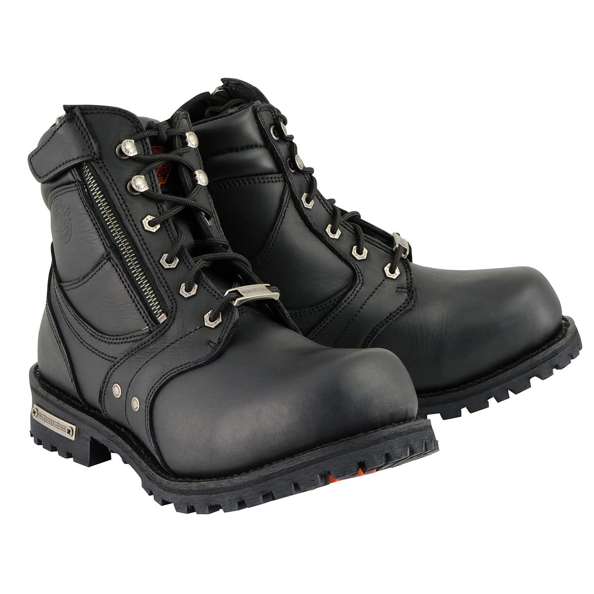 Milwaukee Men's Wide Work Boots with Zipper & Lace-Up Closure - Durable Steel Toe Construction for Construction, Landscaping & Outdoor Work