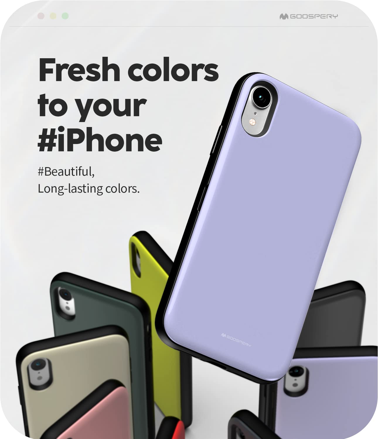 GOOSPERY iPhone XR Wallet Case with Card Holder - Protective Dual Layer Bumper Phone Cover for Women & Men - Slim RFID Blocking Credit Card Slot - Perfect for Travel, Shopping & Daily Use (Lilac Purple)