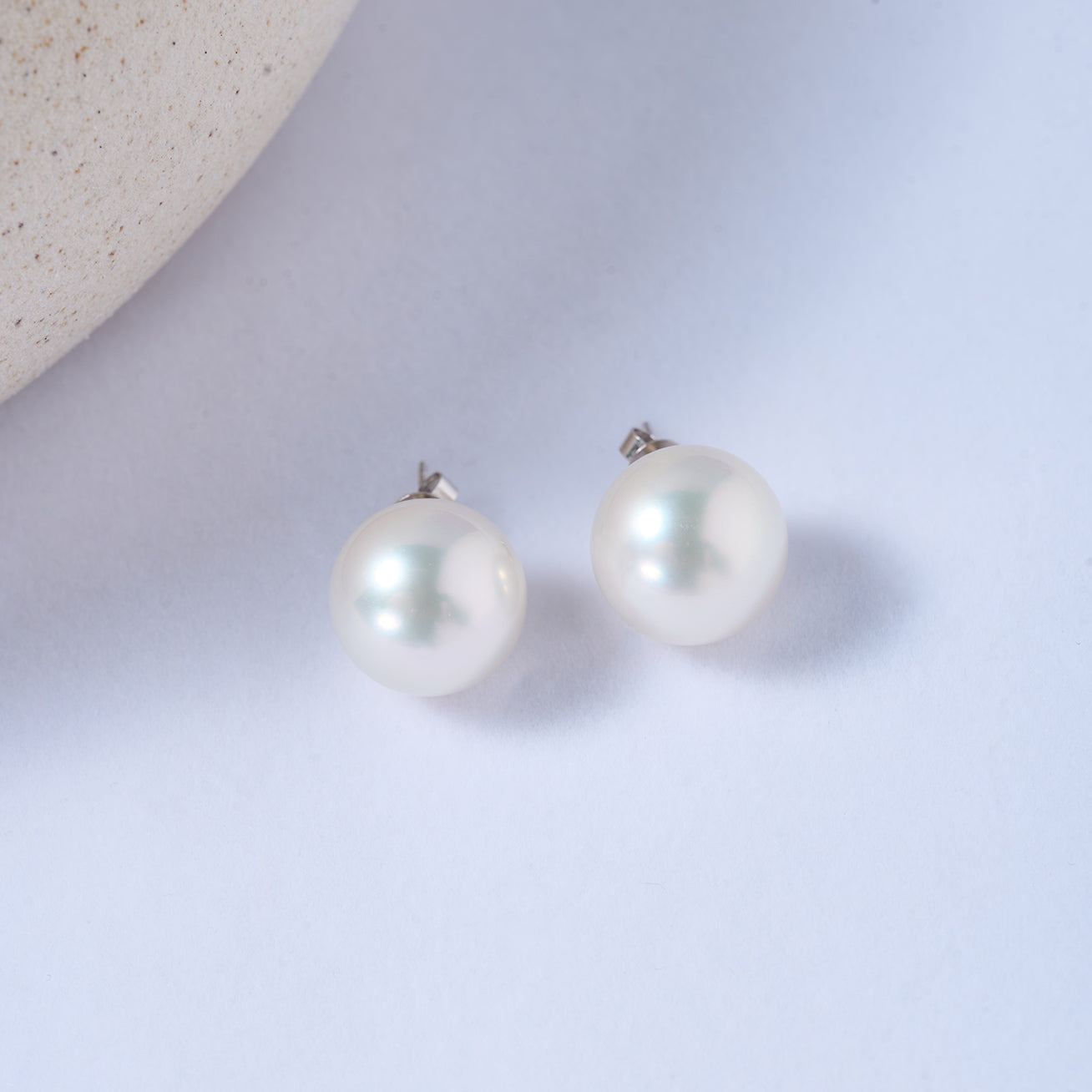 18K Gold Australian White South Sea Pearl Stud Earrings - Natural Lustrous Pearls for Women | Perfect for Weddings, Parties & Special Occasions