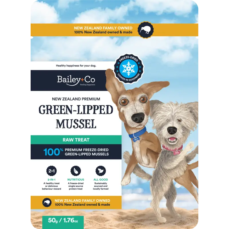 Premium Freeze Dried Green Lipped Mussel Dog Treats for Joint Health - 50g All-Natural, Grain-Free Chews - Supports Mobility & Hip Dysplasia Relief - Perfect for Senior Dogs & Active Puppies