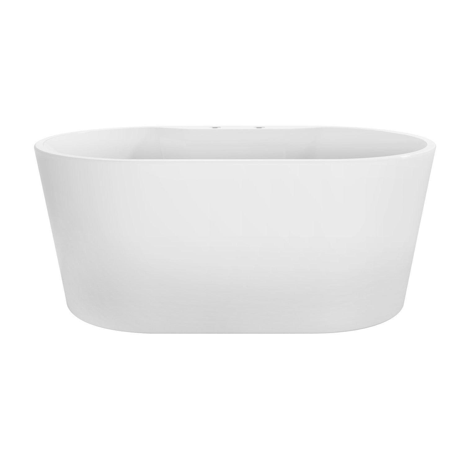 Aqua Eden VT7DE553423 55-Inch Freestanding Acrylic Oval Bathtub with Drain - Glossy White - Perfect for Luxury Bathrooms & Spa Retreats