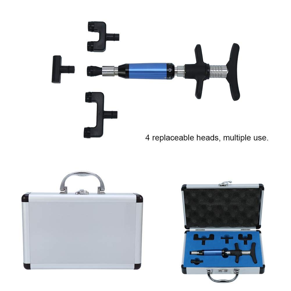 6-Level Spinal Massage Adjusting Tool - Portable Chiropractic Corrector for Thoracic Scoliosis & Vertebrae Alignment - Back Pain Relief & Body Relaxation Kit with 4 Massage Heads (Ideal for Home/Office/Chiropractic Clinic Use)
