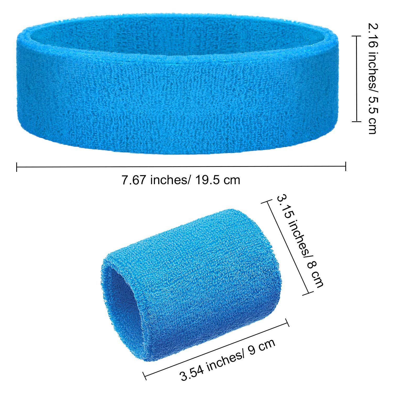 Paris Sports Competition Sweatbands Set - Breathable Cotton Headband & Wristbands for Men & Women - Perfect for Tennis, Basketball, Running & Gym Workouts