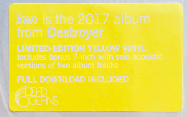 Destroyer Ken Limited Edition Yellow Vinyl LP Album with 7 Bonus Tracks (Near Mint NM/M) – Perfect for Record Collectors & Indie Music Lovers