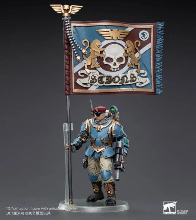 JOYTOY Warhammer 40K Astra Militarum Tempestus Scions Command Squad - 55th Kappic Eagles Banner Bearer Action Figure | Collectible Miniature for Tabletop Gaming, Display & Warhammer 40K Battles