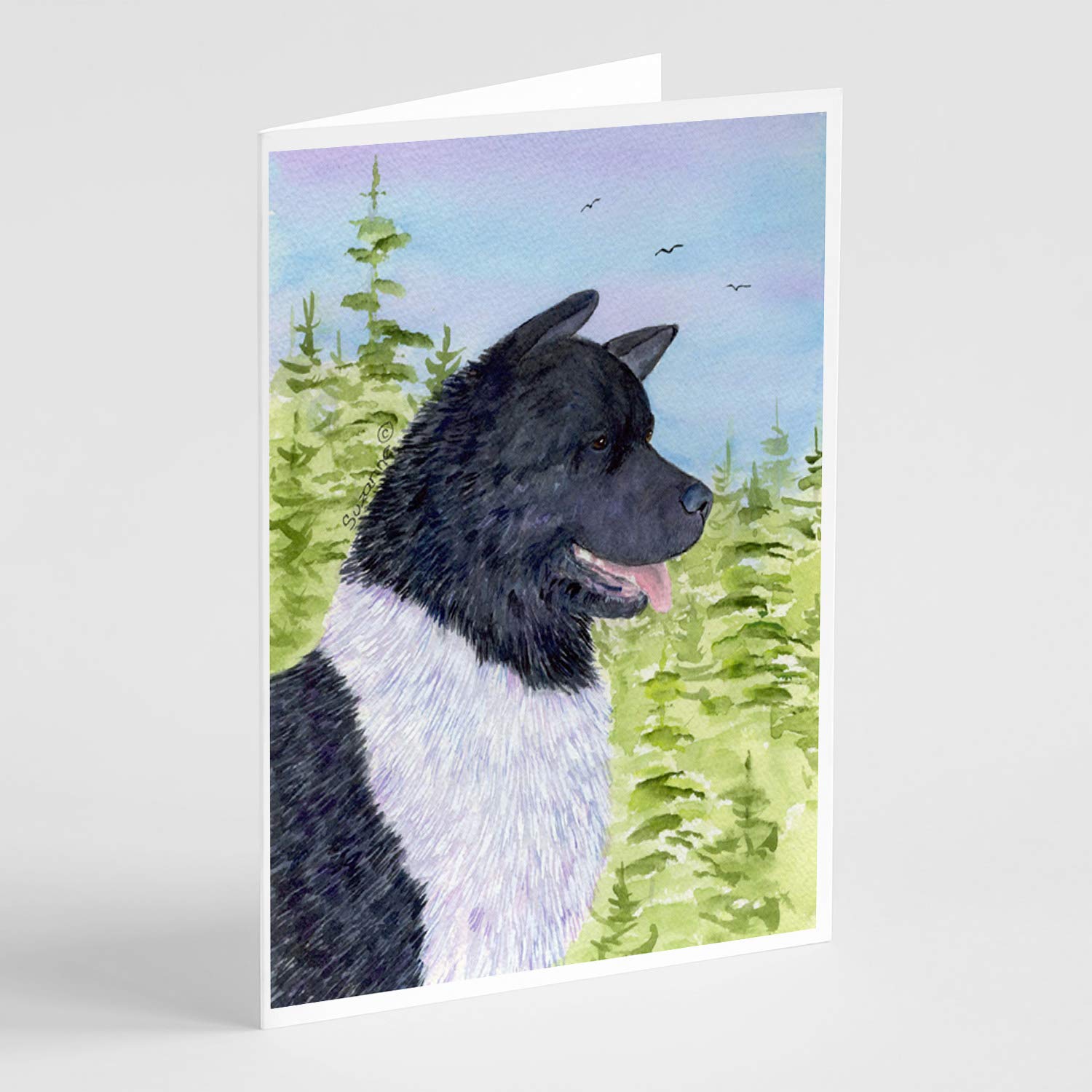Premium Akita Greeting Cards Set - Pack of 8 Blank A7 Note Cards (5x7 inches) with Envelopes | Whimsical Japanese Dog Design | Perfect for Birthdays, Thank You Notes & Special Occasions
