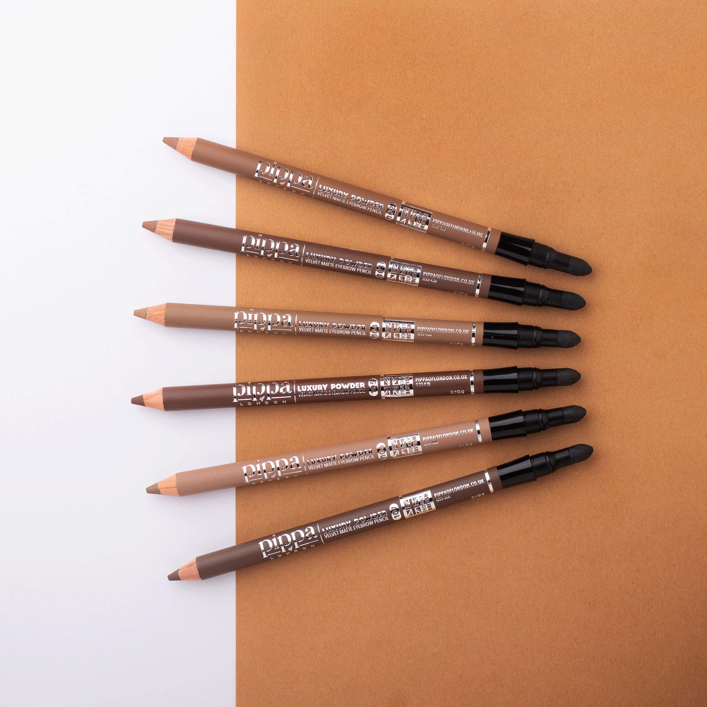 Pippa of London Perfect Brow Jackie 106 Eyebrow Pencil - Waterproof & Long-Lasting Powder Formula for Natural-Looking Brows | Perfect for Daily Makeup, Professional Use & On-The-Go Touch Ups