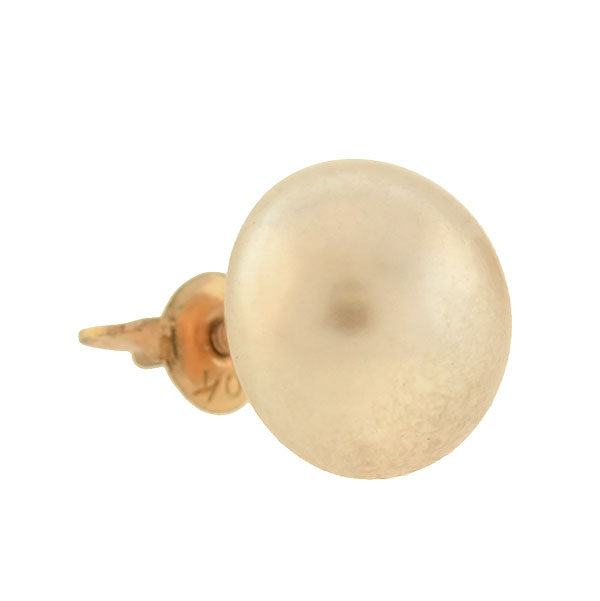 10kt Gold & Faux Pearl Stud Earrings for Women - Classic Elegant Jewelry Gift for Wedding, Party & Everyday Wear