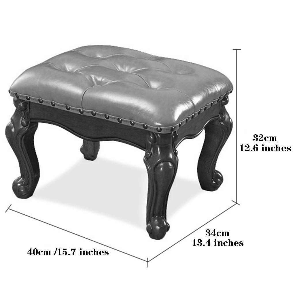 European-Style Square Foot Rest Stool for Living Room - Sofa Footstool, Coffee Table Ottoman, Porch Shoe Changing Bench - Supports 150kg (Yellow, 40x34x32cm) - Perfect for Relaxing, Coffee Tables & Entryway Organization