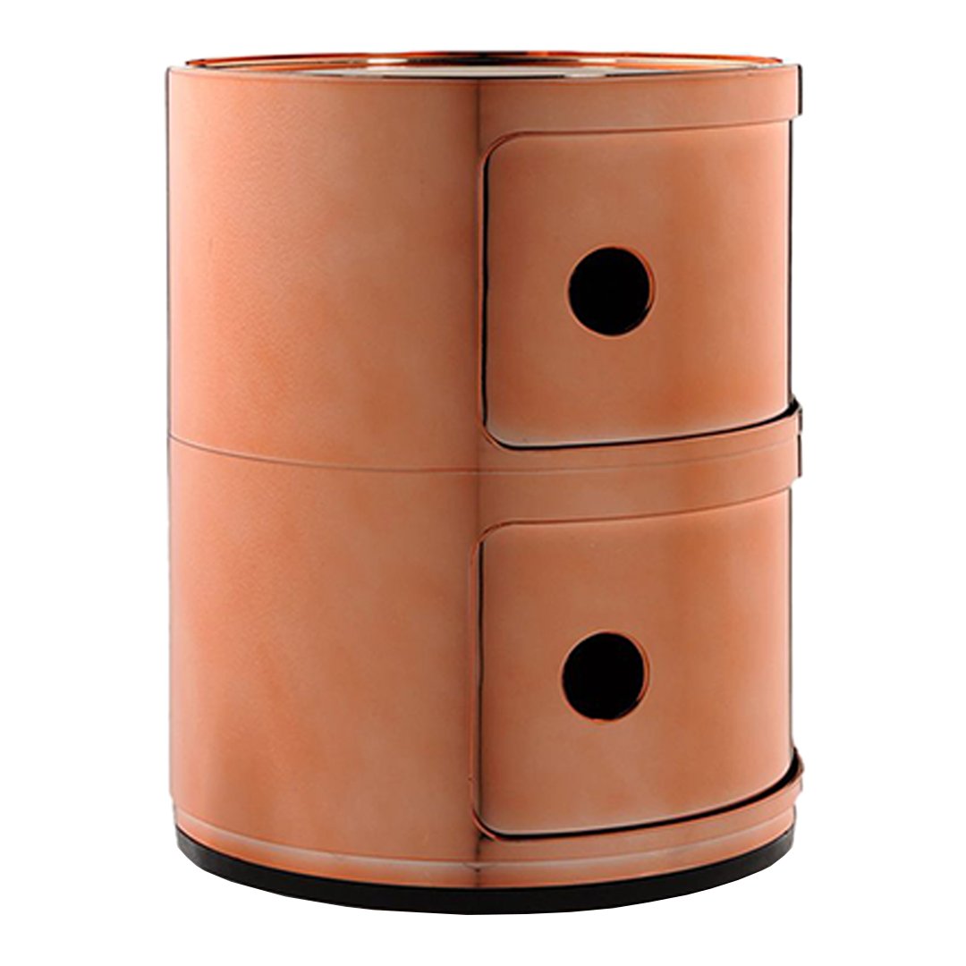 Componibili Round 2-Door Storage Tower - Modern Modular Cabinet for Bedroom, Living Room & Office Organization