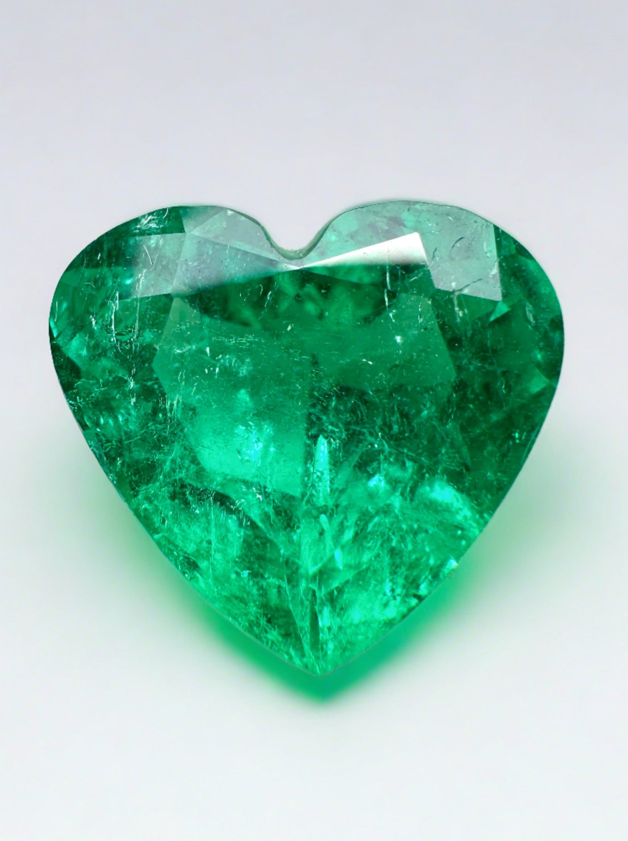 4.12 Carat Muzo Green Natural Loose Colombian Emerald Heart Cut Gemstone - Minor Oil Treatment | Perfect for Engagement Rings, Pendants & Fine Jewelry Making