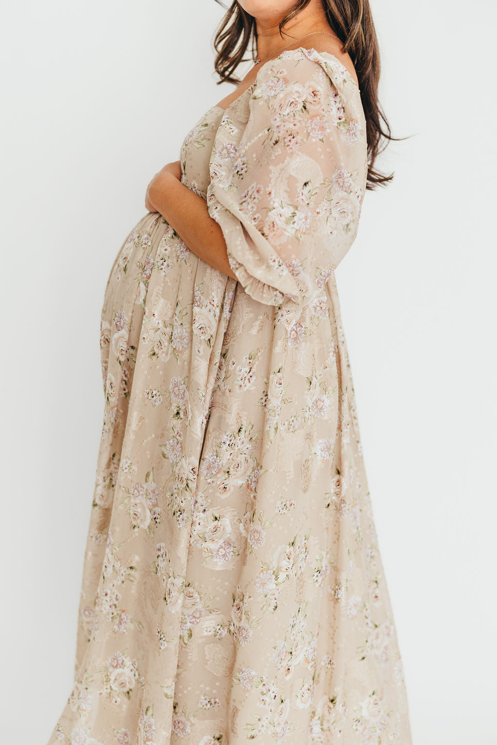 Elegant Mona Maxi Dress in Beige & Brown Floral Print - Women's Boho Summer Dress for Beach, Vacation & Casual Wear | Restocking August