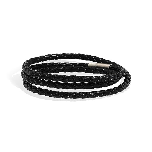mens bracelet leather(black)