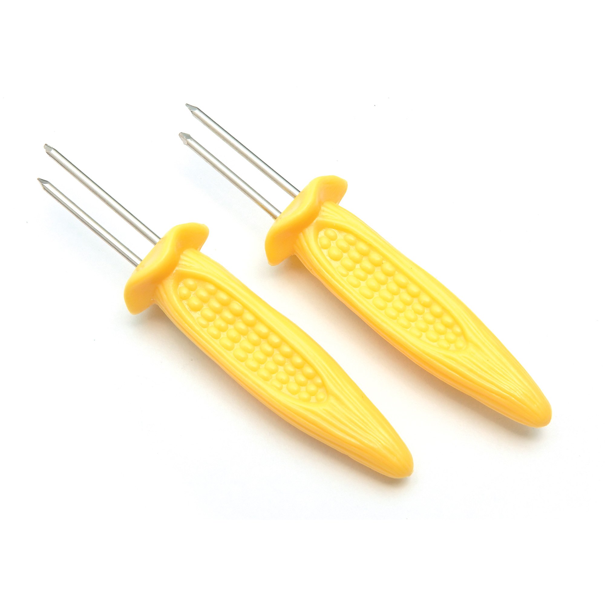Fox Run 5398 Jumbo Corn Holders - 8-Piece Stainless Steel & Plastic Corn Cob Handles for BBQ, Picnics & Summer Cookouts