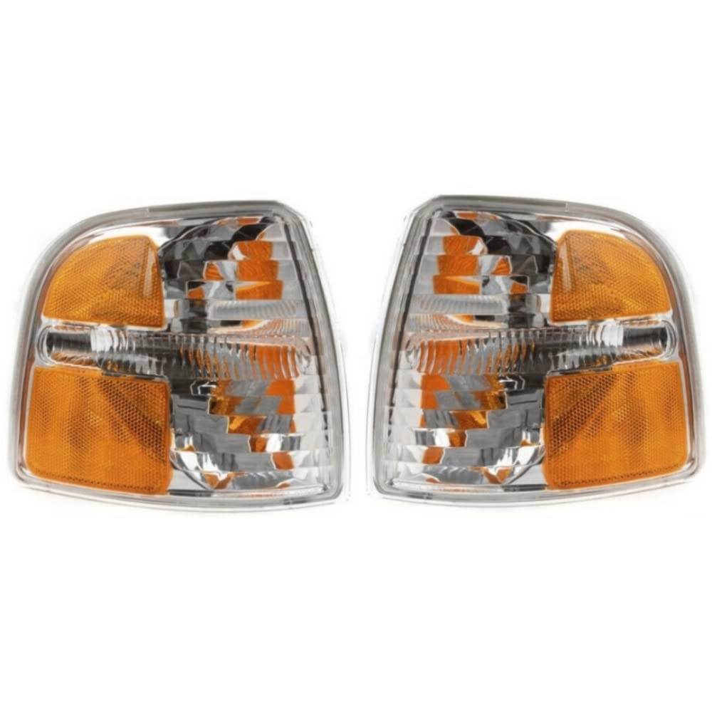 SUNAROUD Side Marker Corner Parking Lights Turn Signals Pair Set - Compatible with 4L2Z13201AB, 4L2Z13200AB, FO2521181, FO2520181, 13454624 - Perfect for Ford Trucks & SUVs - Enhance Visibility & Safety in Low Light Conditions