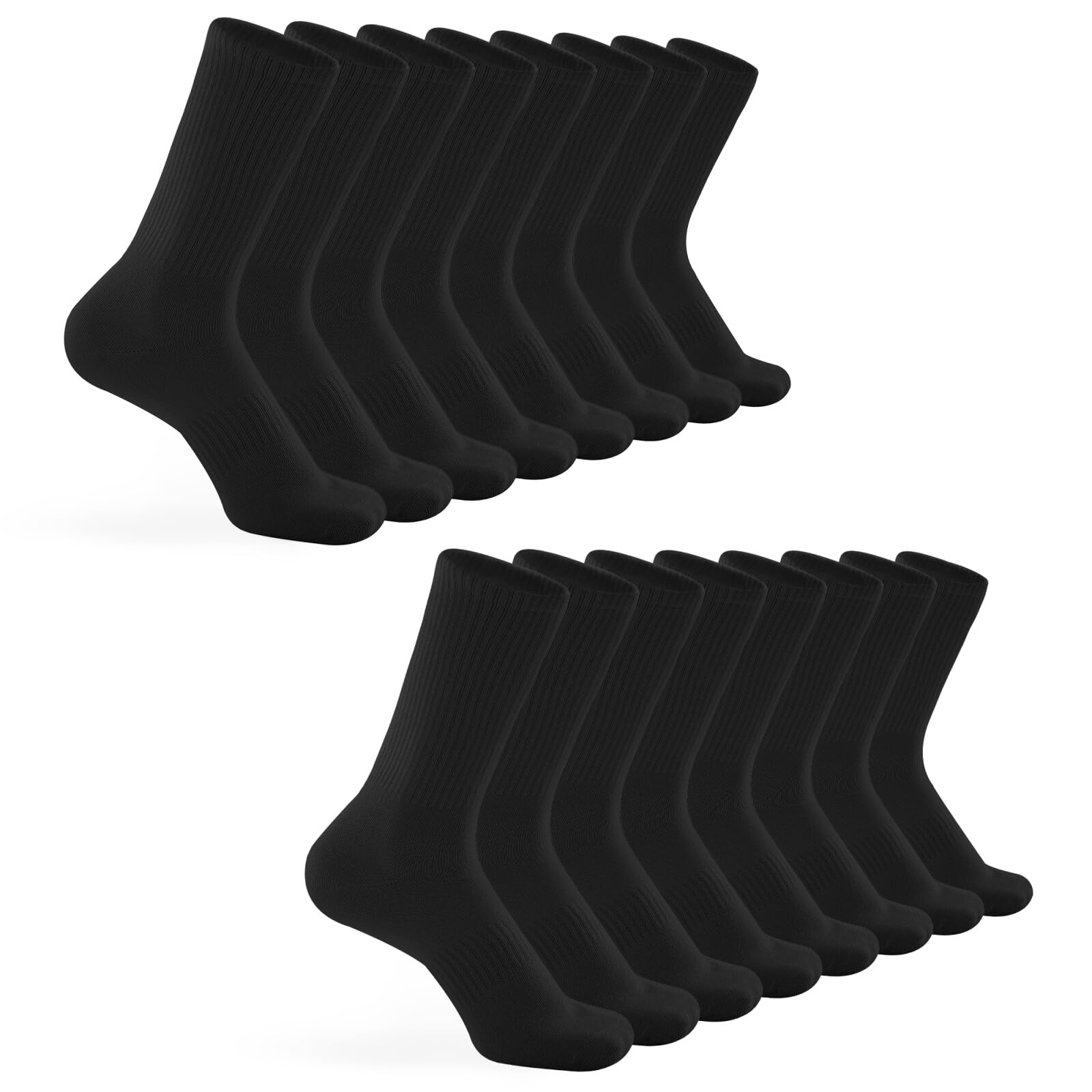 Honeysea 8-12 Pairs Crew Socks for Women & Men - Breathable Compression Athletic Socks for Running, Workout & Daily Comfort - Calf Socks for Sports, Office & Casual Wear