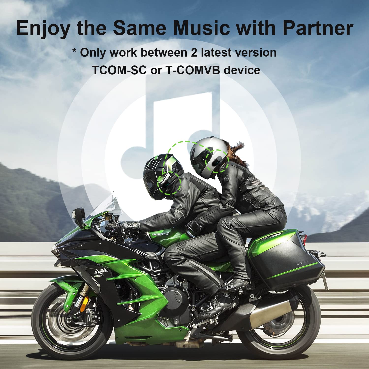 FreedConn T-comVB Motorcycle Bluetooth Intercom Headset - Waterproof BT5.0 Helmet Communication System with 800m Range, GPS, FM Radio, MP3 & Music Sharing (2-Pack with Soft/Hard Mic) - Perfect for Group Riding, Touring & Adventure Motorcycles