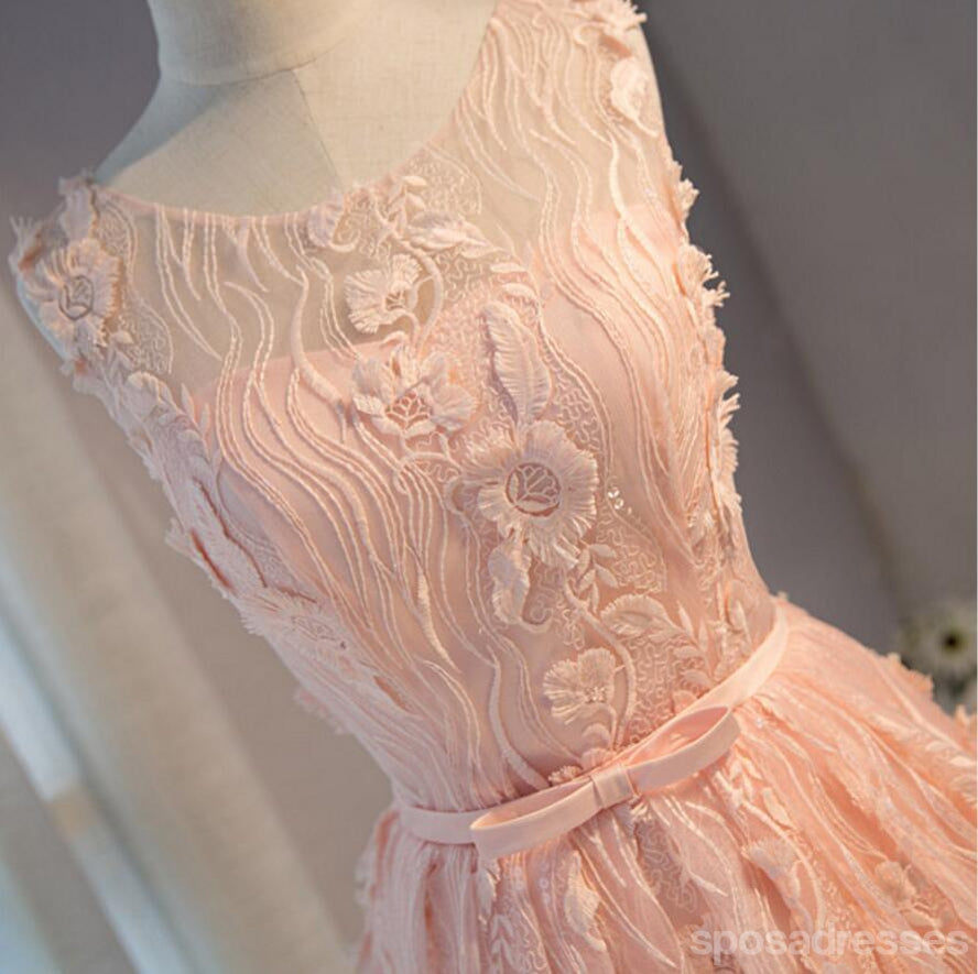Peach Lace Short Prom Dress - Cute Homecoming Party Dress for Teens, Affordable Formal Dance Dress for Women, Perfect for Prom Night & Special Occasions | CM302