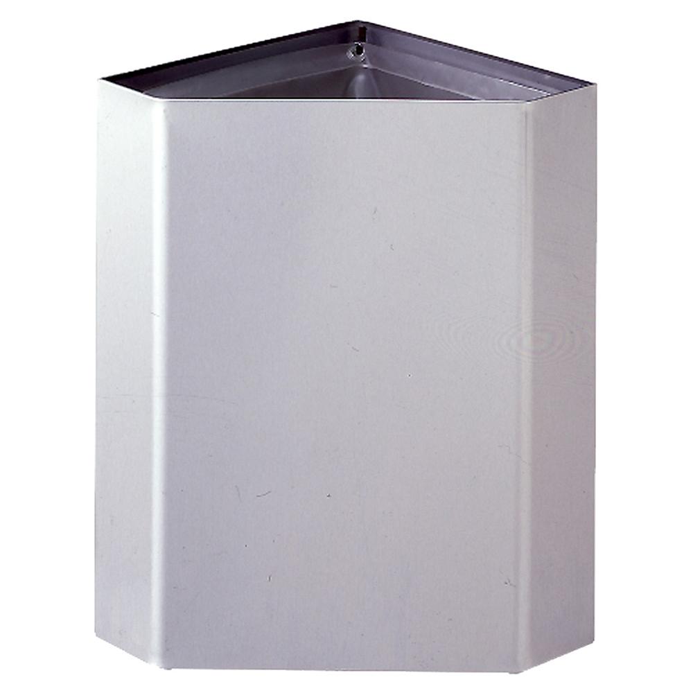 Bobrick B268 13.4 Gallon Surface Mounted Waste Receptacle - Satin Stainless Steel Trash Can for Office, Restroom & Commercial Use
