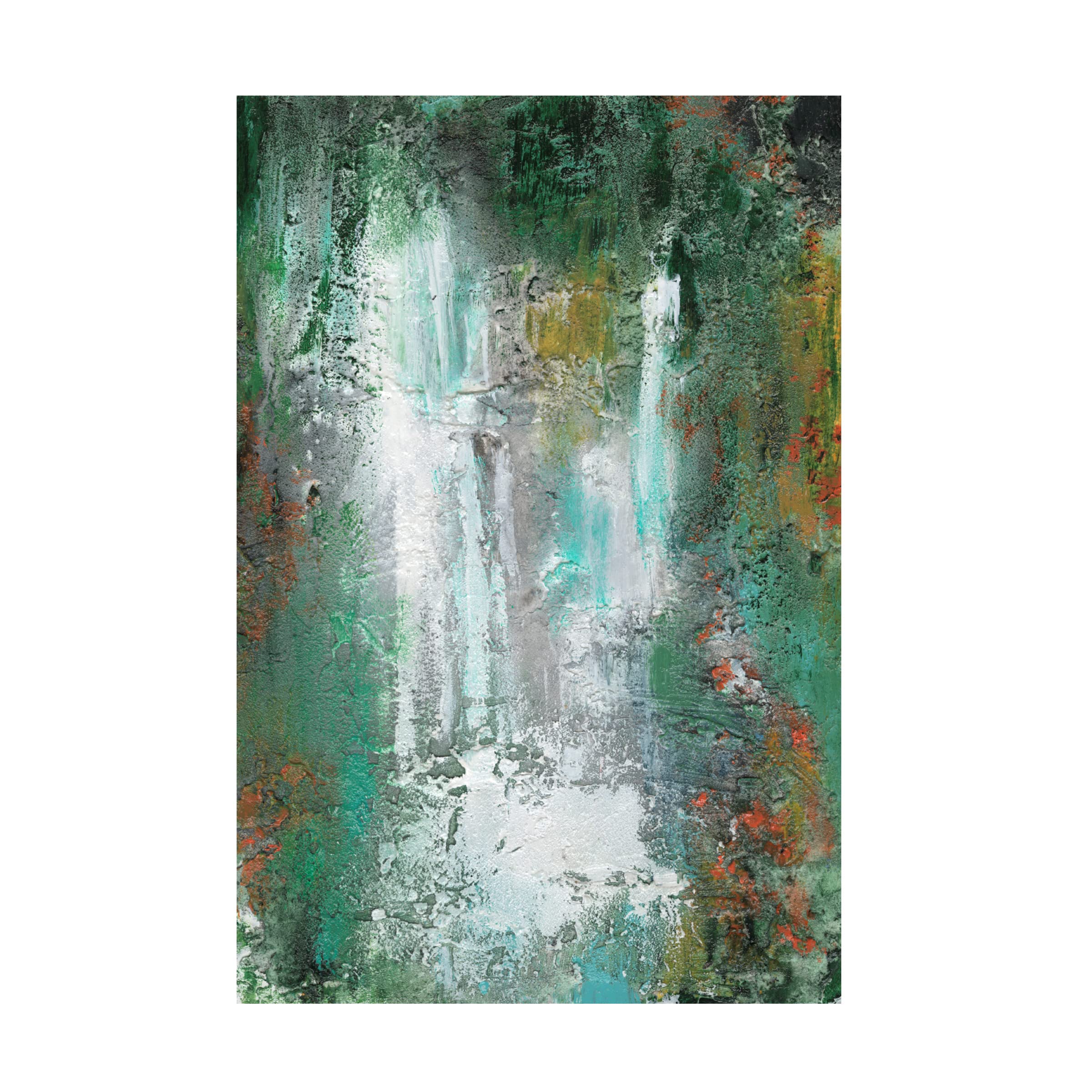 Lila Bramma 'Waterfall In Paradise I' Canvas Wall Art Print - Tropical Landscape Painting for Living Room, Bedroom & Office Decor