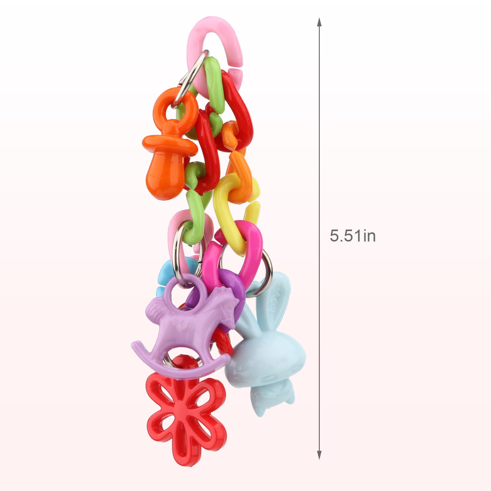 Colorful Plastic Parrot Chewing Toy - Hanging Swing Foot Bite Toy for Macaws, Lovebirds, Conures, Cockatiels & Budgies | Durable Bird Entertainment for Cage Play & Training