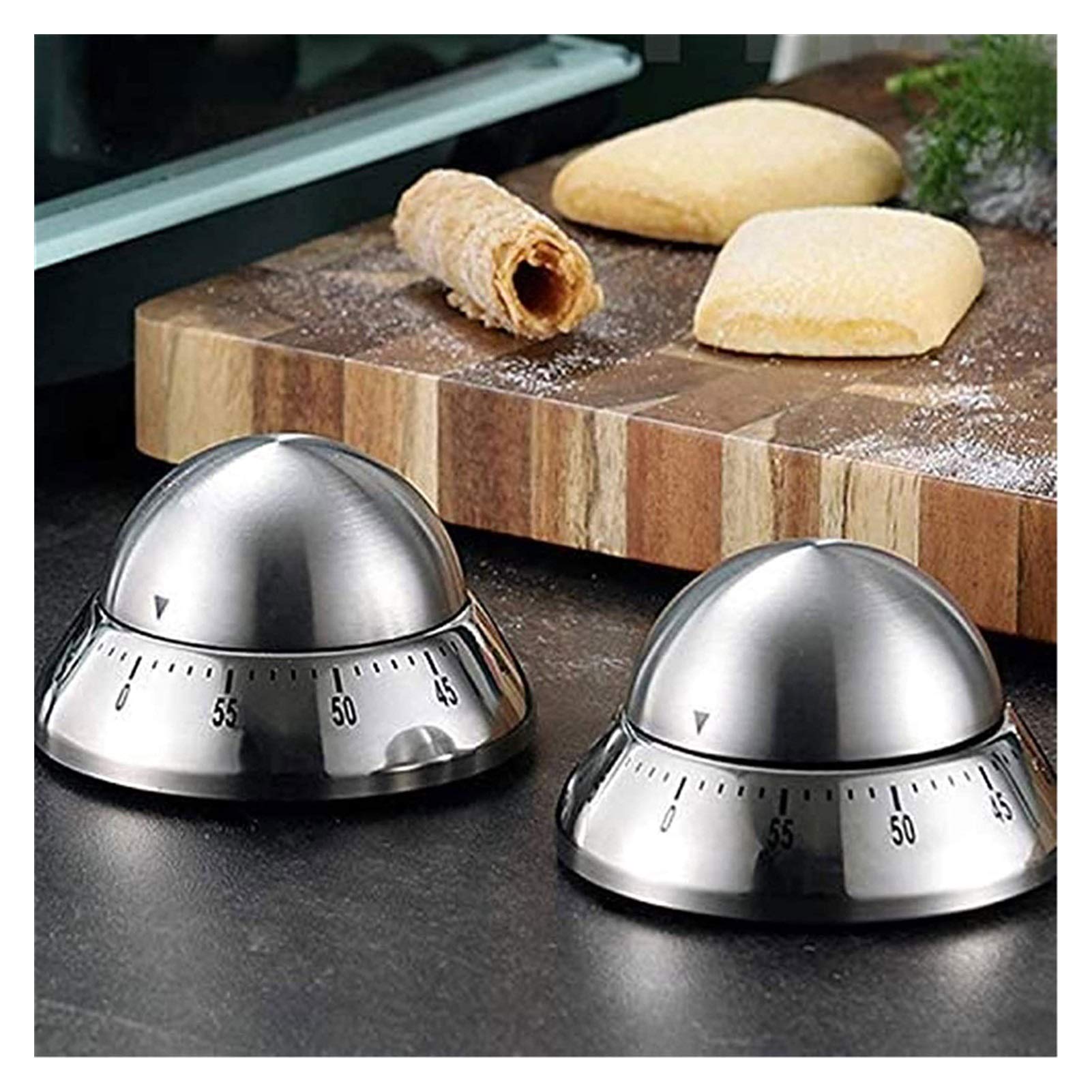 Kitchen Timer with Loud Alarm - No Batteries Required, Magnetic Backing & Stainless Steel Body - Countdown Timer for Cooking, Baking, and Meal Prep - Perfect for Chefs and Home Cooks