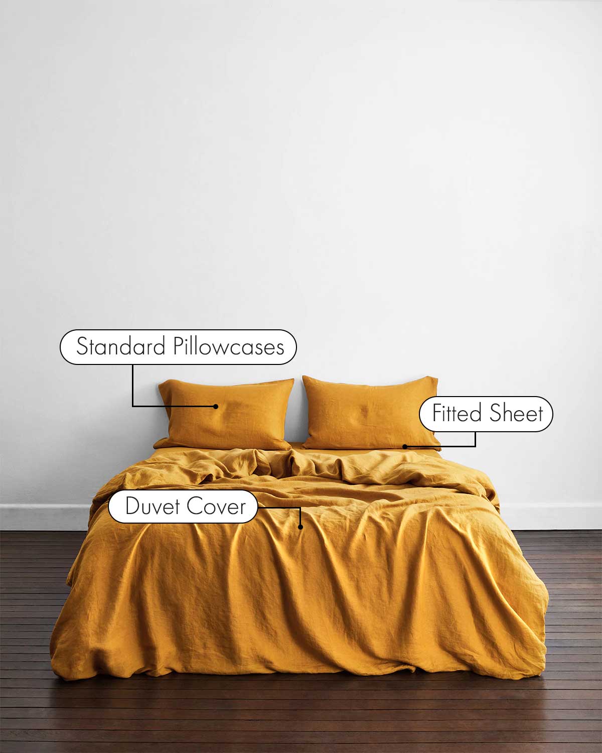 100% French Flax Linen Bedding Set with Turmeric Dye | Organic & Breathable | Perfect for Eco-Friendly Home & Luxury Bedroom Decor
