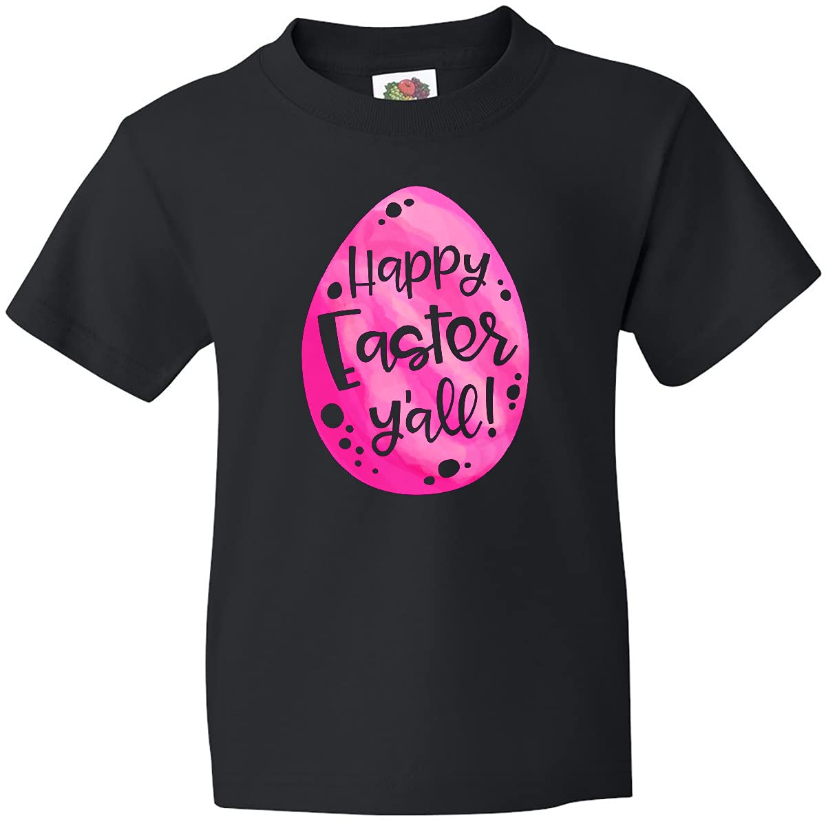 Inktastic Happy Easter Y'all Pink Easter Egg Youth T-Shirt - Cute Easter Outfit for Kids & Toddlers - Perfect for Easter Egg Hunts, Family Photos & Spring Celebrations