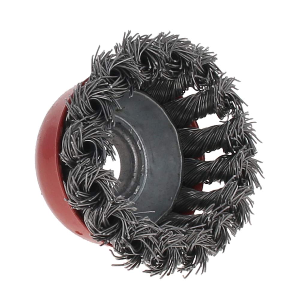 Utoolmart 65mm Steel Wire Cup Brush - 16mm Arbor Hole for Metal Cleaning